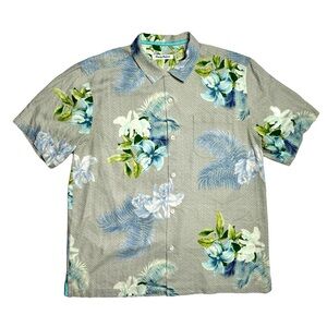 Tommy Bahama Diamente Del Floral 100% Silk Hawaiian Button Down Shirt